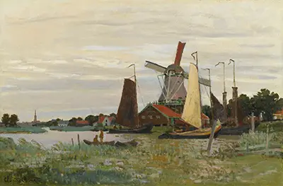 A Windmill at Zaandam Claude Monet